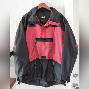 Vintage Gelande Micro Lite Anorak Black & Red Lightweight Jacket Unisex Sz Large